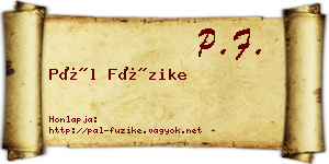 Pál Füzike névjegykártya